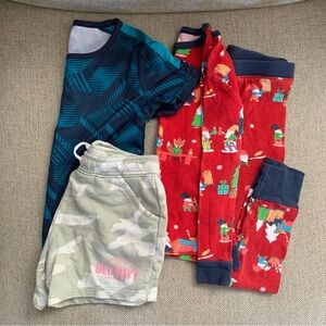 5T Clothing Lot Old Navy Kids Pajama Set Red Blue Shirt Short